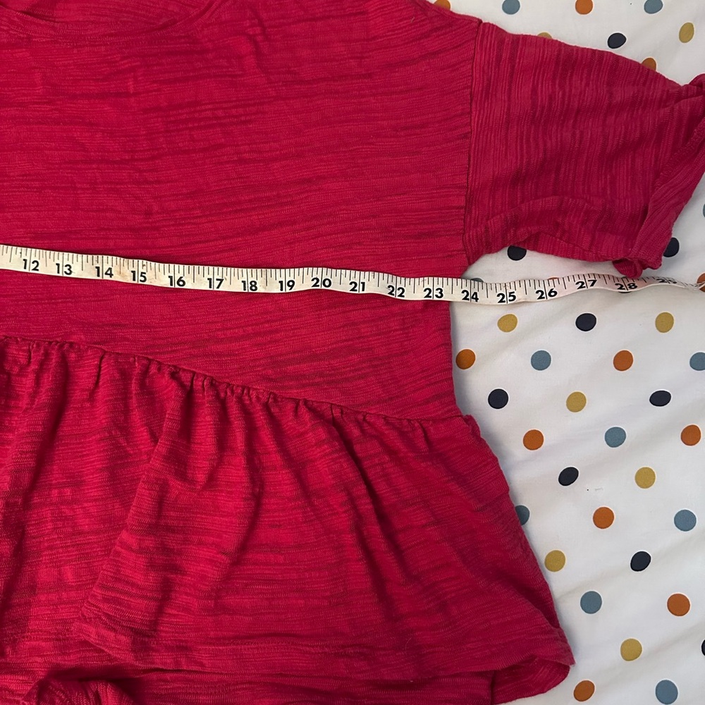 Anthropologie Red Ruffle Top - Picture 6 of 6